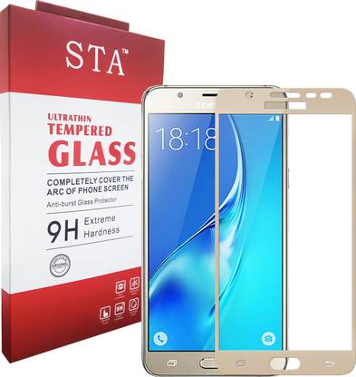sta tempered glass guard for samsung galaxy j5 prime gold full screen coverage
