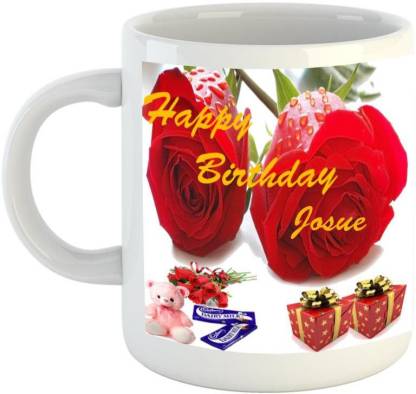 EMERALD Happy Birthday Josue Ceramic Coffee Mug