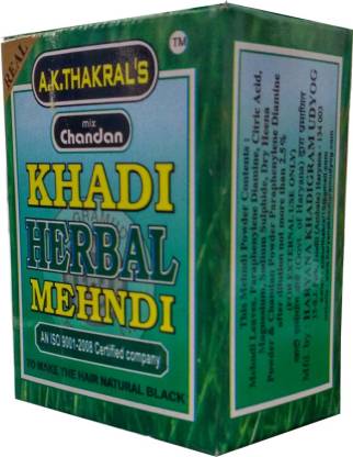 . Thakral's KHADI HERBAL MEHNDI( CHANDAN MIX) , NATURAL BLACK - Price in  India, Buy . Thakral's KHADI HERBAL MEHNDI( CHANDAN MIX) , NATURAL BLACK  Online In India, Reviews, Ratings & Features 