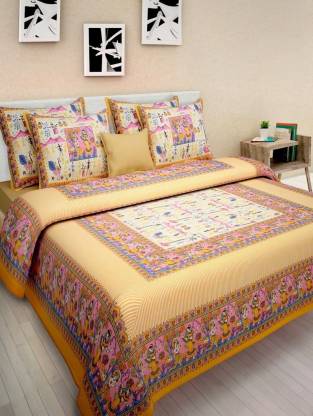 Sonal Textiles 260 TC Cotton Double Printed Flat Bedsheet