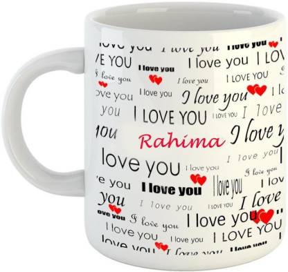 EMERALD Love You White Ceramic I Love You Rahima Ceramic Coffee Mug Price  in India - Buy EMERALD Love You White Ceramic I Love You Rahima Ceramic  Coffee Mug online at 