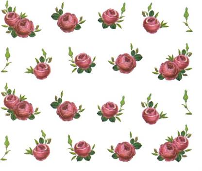 SENECIO™ Rose Bunch Multicolor Style - 14 Nail Art Manicure Decals Water Transfer Stickers Sheet