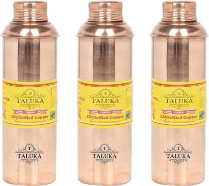 TALUKA Set Of 3 Pure Copper Water Bottle, 800 ML Bisleri Design Bottle For  Ayurveda Good Health Benefits 2400 ml Bottle - Buy TALUKA Set Of 3 Pure Copper  Water Bottle, 800