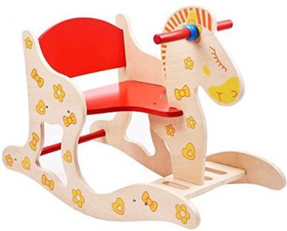 Baby Rocking Horse Chair Pure Wood Toy, Wooden Baby Rocking Chair