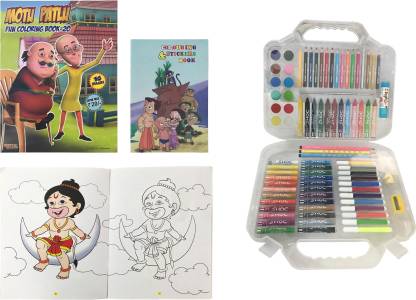  | RMA Doms Art Set with Chota Bheem, Motu-Patlu and Bal Hanuman  Colouring Books - Art Set