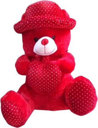 Smartoys Large Red Teddy Bear With Cap 3 Feet 90 Cm Large Red Teddy Bear With Cap 3 Feet Buy Teddy Bear Toys In India Shop For Smartoys Products In India Flipkart Com