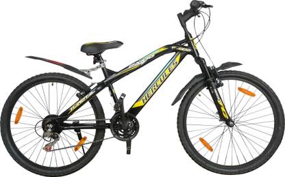 hercules top gear fx100 18 26x17 black yellow 26 t mountain hardtail cycle price in india buy hercules top gear fx100 18 26x17 black yellow 26 t mountain hardtail cycle online