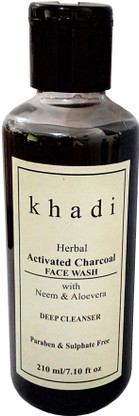 khadi natural charcoal face wash
