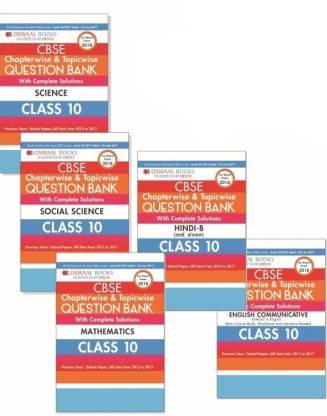 Oswaal CBSE Chapterwise and Topicwise Question Bank with Complete Solutions For Hindi B, English Communicative, Science, Social Science & Maths For Class 10