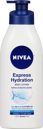 nivea express hydration body lotion for face