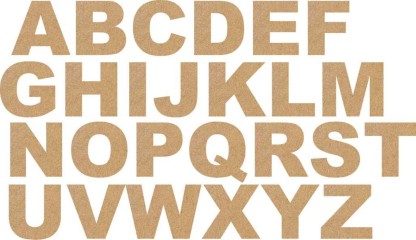 Craft Wooden Letters Digits Adhesive Plain Alphabet 125 Upper Case 5cm 