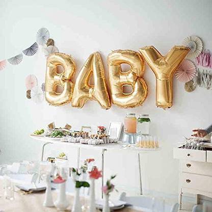 Flipkart Com Party Propz Solid Baby Shower Golden Baby Foil Balloons 1 Set Of 4 Piece Baby Shower Decoration Items Baby Shower Party Supplies Balloon Balloon