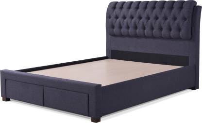 Best Design Charcoal Grey Cassiope Upholstered Engineered Wood Queen Bed