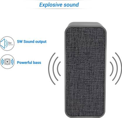 Flipkart SmartBuy 5W Powerful Bass Bluetooth Speakerรย รย Grey, Mono Channel Flipkart SmartBuy Speakers
