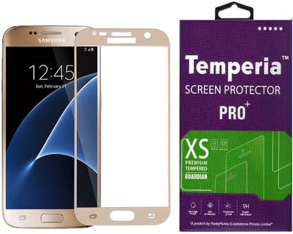 temperia tempered glass guard for samsung galaxy s7 5 1 inch gold full glass