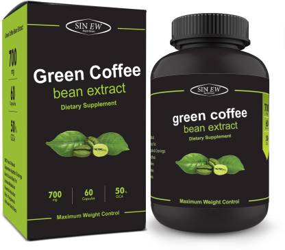 SINEW NUTRITION Green Coffee Beans 700 mg Extract for Weight Loss (60 Veg Capsules), 100 % Pure & Natural Fat Burner & Appetite Suppressant Supplement