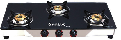 surya aksh 3 burner glass top price