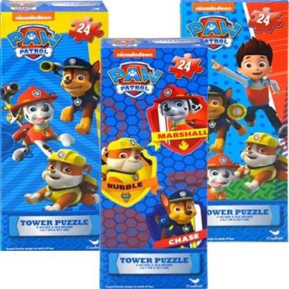 PAW PATROL Tower Puzzle Set Of 3 Asst Ryder Marshall Chase & Rubble - Tower  Puzzle Set Of 3 Asst Ryder Marshall Chase & Rubble . Buy Rubble, Marshall,  Chase toys in