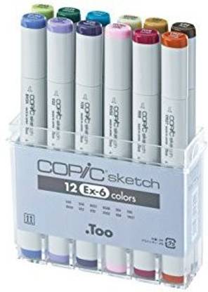 copic marker s 12 piece sketch ex 6 set