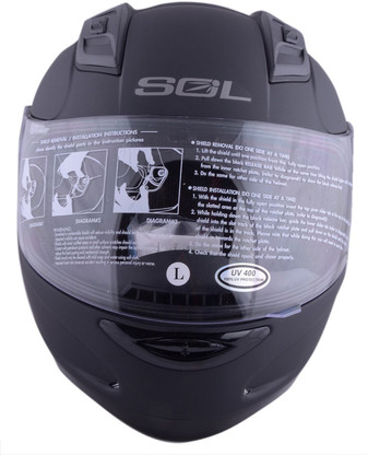 SOL S-68 11 Flat Black Motorbike Helmet 