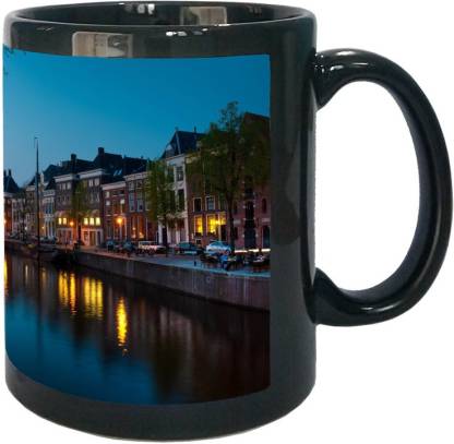 Arkist groningen canal Black Ceramic Coffee Mug