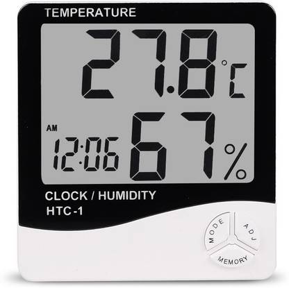 htc htc 01 multifunctional 5 in 1 digital temperature humidity meter calendar clock alarm hygrometer digital thermometer