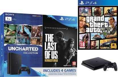SONY PS4 Slim 1 TB with Grand Theft Auto V, The Last of Us and Uncharted Collection (Limited Edition)