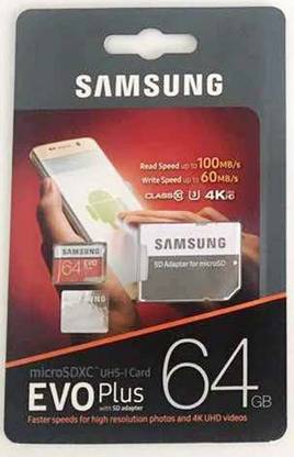 samsung 2017 64 gb microsdxc class 10 100 mb s memory card