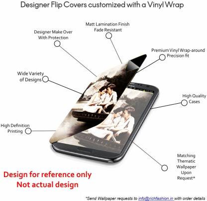 Rich Fashion Flip Cover for Reliance Jio LYF Flame 6 Desinger Flip Cover  with Vinyl Wrap around - Rich Fashion : 