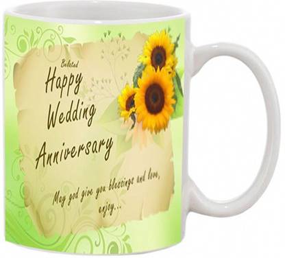 Jmdprints Personalized Belated Happy Anniversary Printed White Color Ceramic Coffee To Gift To Wife Ceramic Coffee Mug Price In India Buy Jmdprints Personalized Belated Happy Anniversary Printed White Color Ceramic Coffee