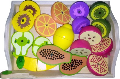 small foot company Wood Cuttable Magnetic Fruit & Vegetable Set 