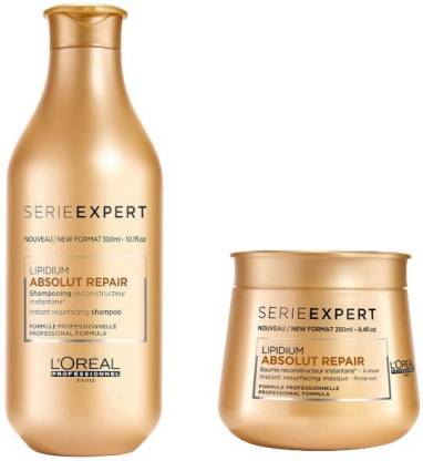 L'Oréal Professionnel Series Absolute Repair Lipidium Shampoo & Packing) in India - Buy L'Oréal Professionnel Expert Absolute Repair Lipidium Shampoo & Masque(New Packing) online at Flipkart.com