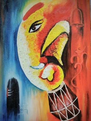 Ravgar Lord Ganesha Shivling Ganpati Religion Art Canvas Painting Wall Art 12 X 16 Inch Unframed Canvas 16 Inch X 12 Inch Painting Price In India Buy Ravgar Lord Ganesha Shivling