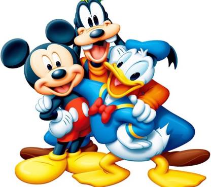 ravgar Disney Donald Duck - Mickey Mouse - Goofy - Cartoon Characters  Canvas Painting Wall Art [12 x 16 inch] UnFramed Canvas 16 inch x 12 inch  Painting Price in India -