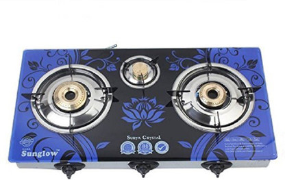 surya queen 3 burner glass top