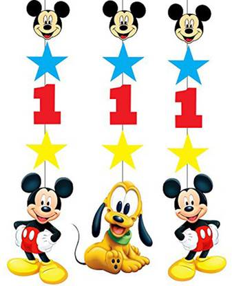 Party Propz Multicolor String Hanging Set Of 3 Mickey Mouse 1st Birthday Decoration Mickey Mouse 1st Party Supplies Price In India Buy Party Propz Multicolor String Hanging Set Of 3 Mickey Mouse