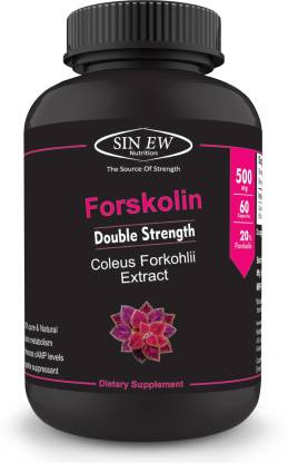 SINEW NUTRITION Forskolin Extract - (60 Capsules) 500 mg per Serving, 100 % Veg, Pure & Natural Fat Burner Formula