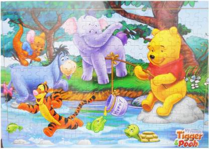EMOB Wooden Multi Cartoon Character Tiger & Pooh Educational Fun Blocks  Jigsaw Puzzle Game With Wooden Frame For Kids - Wooden Multi Cartoon  Character Tiger & Pooh Educational Fun Blocks Jigsaw Puzzle