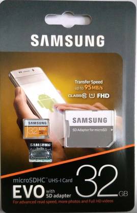 samsung evo 32gb 95 mb s 32 gb microsdhc class 10 95 mb s memory card