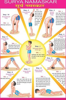 surya namaskar yoga chart paper print decorative posters in india buy art film design movie music nature and educational paintings wallpapers at flipkart com