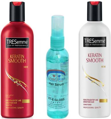 TRESemme KERATIN SMOOTH SHAMPOO & CONDITIONER WITH PINK ROOT HAIR SERUM  Price in India - Buy TRESemme KERATIN SMOOTH SHAMPOO & CONDITIONER WITH  PINK ROOT HAIR SERUM online at 