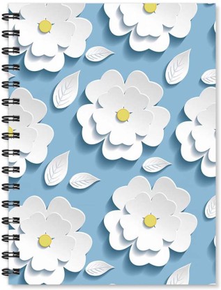 Details about   Floral Gray Print Notebook Journal Diary Wire Bound Ruled Paper Sheets 