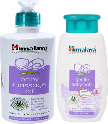 Himalaya Herbals Herbals Baby Massage Oil 500ml Himalaya Herbals Gentle Baby Bath 400ml Buy Baby Care Combo In India Flipkart Com