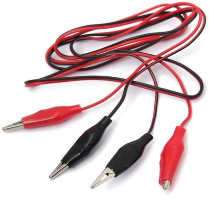 Details about   Pair of Dual Red & Black Test Leads with Alligator Clips Jumper Cable 16GA Wire 