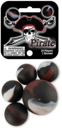 1 Shooter Marble & 24 Player Marbles FS USA Mega Marbles PIRATE MARBLE NET 