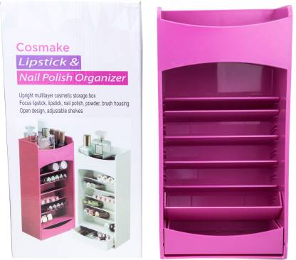 ZEVORA Cosmake Lipstick & nail Polish Organizer Jewellery Vanity Box (Pink)  Makeup Vanity Box Price in India - Buy ZEVORA Cosmake Lipstick & nail  Polish Organizer Jewellery Vanity Box (Pink) Makeup Vanity