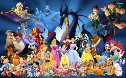 Disney cartoon characters collage poster Print Poster on LARGE PRINT 36X24  INCHES Photographic Paper - Animation & Cartoons posters in India - Buy  art, film, design, movie, music, nature and educational paintings/wallpapers