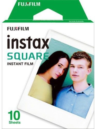 Fujifilm Instax Square SQ10 Noir &  Film INSTAX Square WW Kit de 2 Films 10 Vues Blanc 10X2 PK 