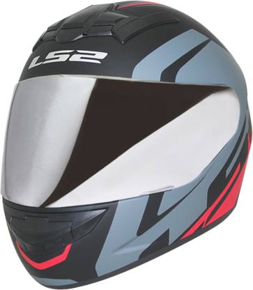 LS2 Helmet FF352-L Touring Matt Black Grey Red With Mercury Visor Motorbike Helmet