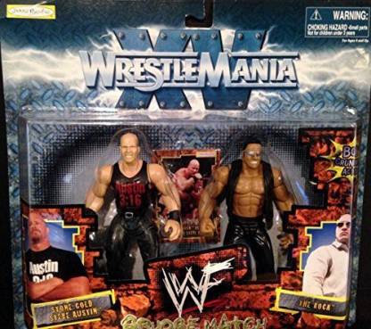 WWF WWE Grudge Match Stone Cold Steve Austin VS The Rock Wrestlemania Jakks 